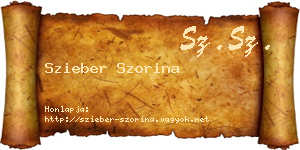 Szieber Szorina névjegykártya